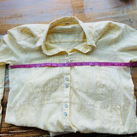 ♻️ FREE PEOPLE Faded in the Morning Linen Button Down Shirt Dress - Picture 13 of 14